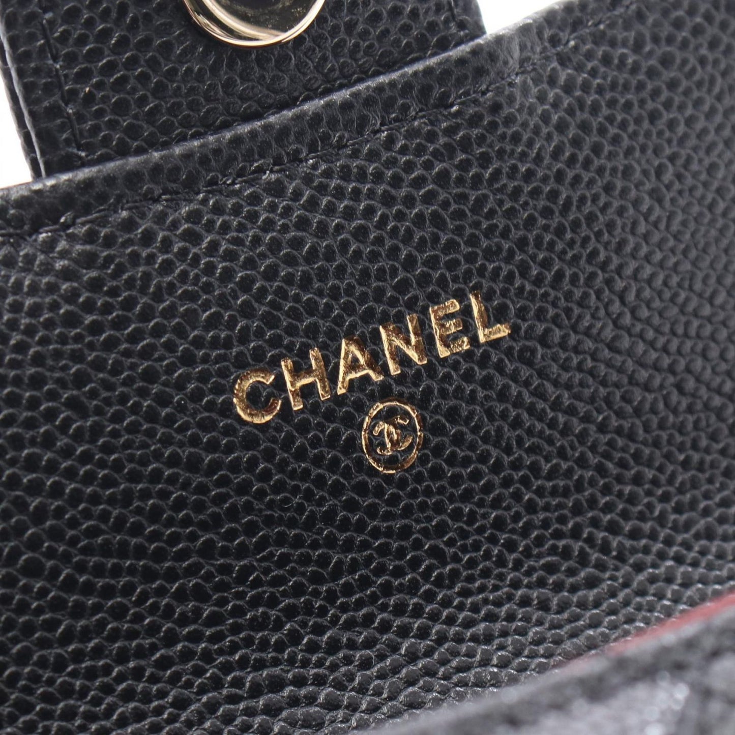 CHANEL Matelassé Mini Chain Wallet in Black Caviar Leather