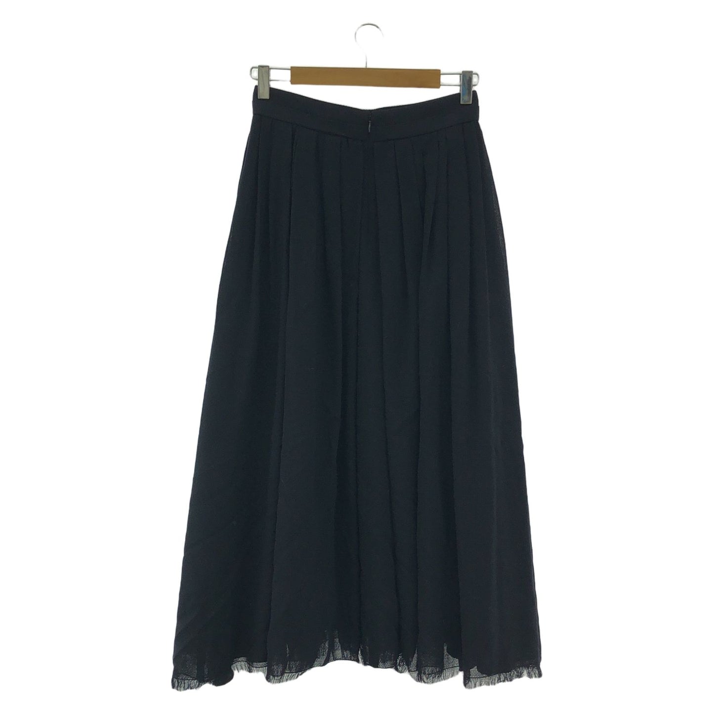 ebure Navy Wool Long Skirt - Timeless Elegance