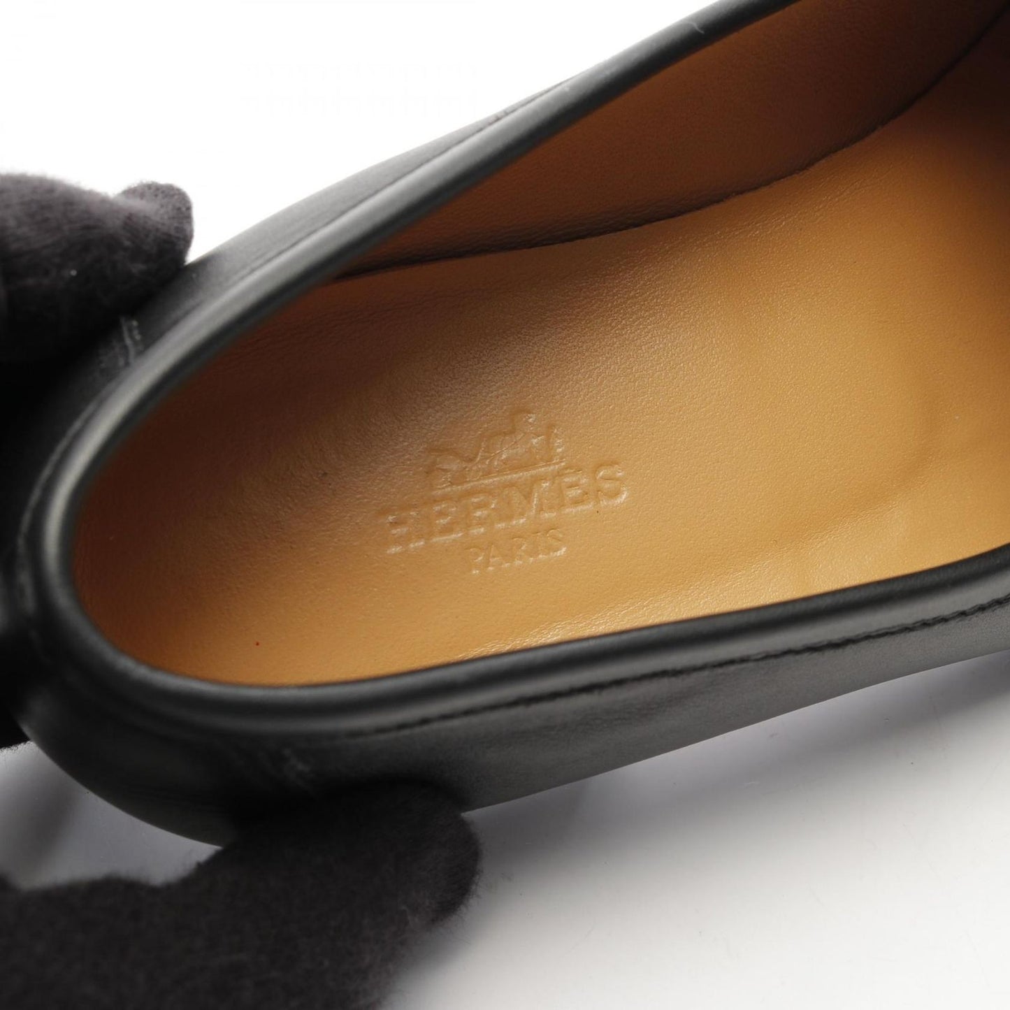 HERMES Colette Black Leather Loafers - Timeless Elegance