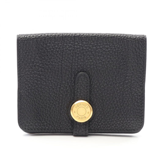 HERMES Dogon Card Case in Black Togo Leather - Timeless Elegance