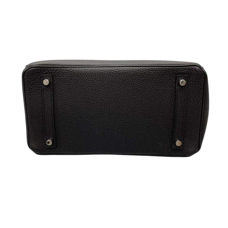 HERMES Birkin 30 Y Stamp Black & Silver Hardware Handbag