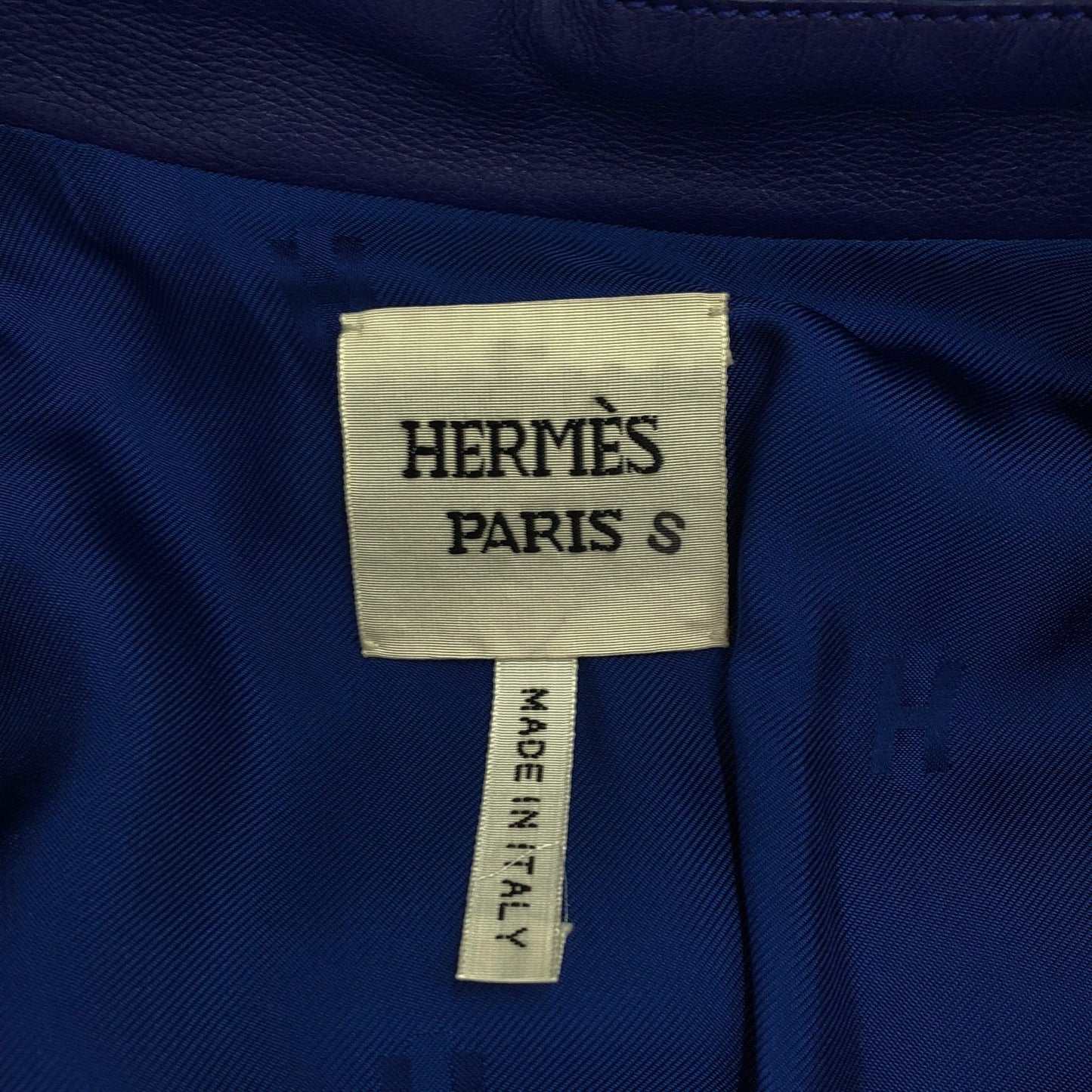 HERMES Blue Calf Leather Coat - Timeless Elegance