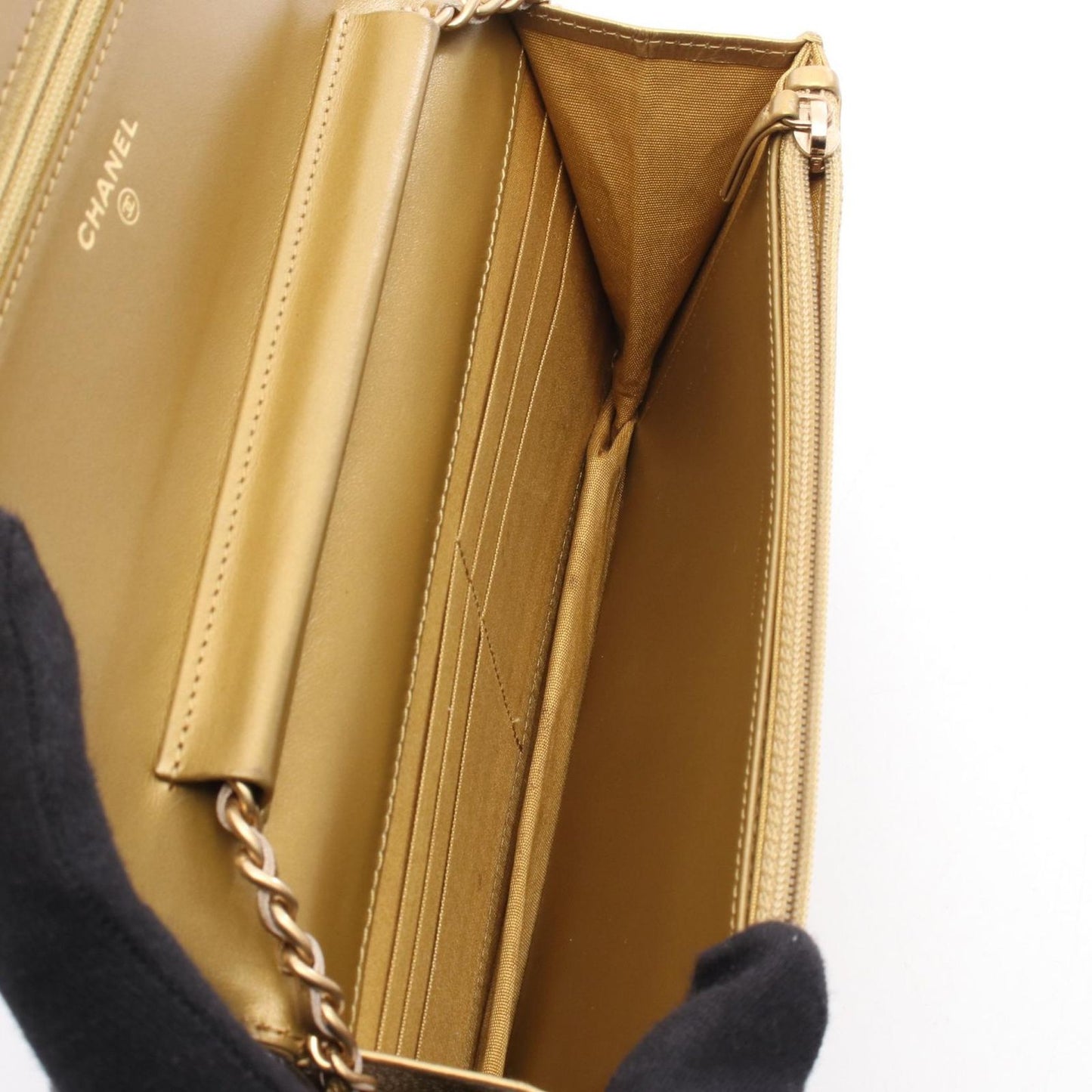 CHANEL Boy Chanel Gold Leather Shoulder Bag - Exquisite Craftsmanship