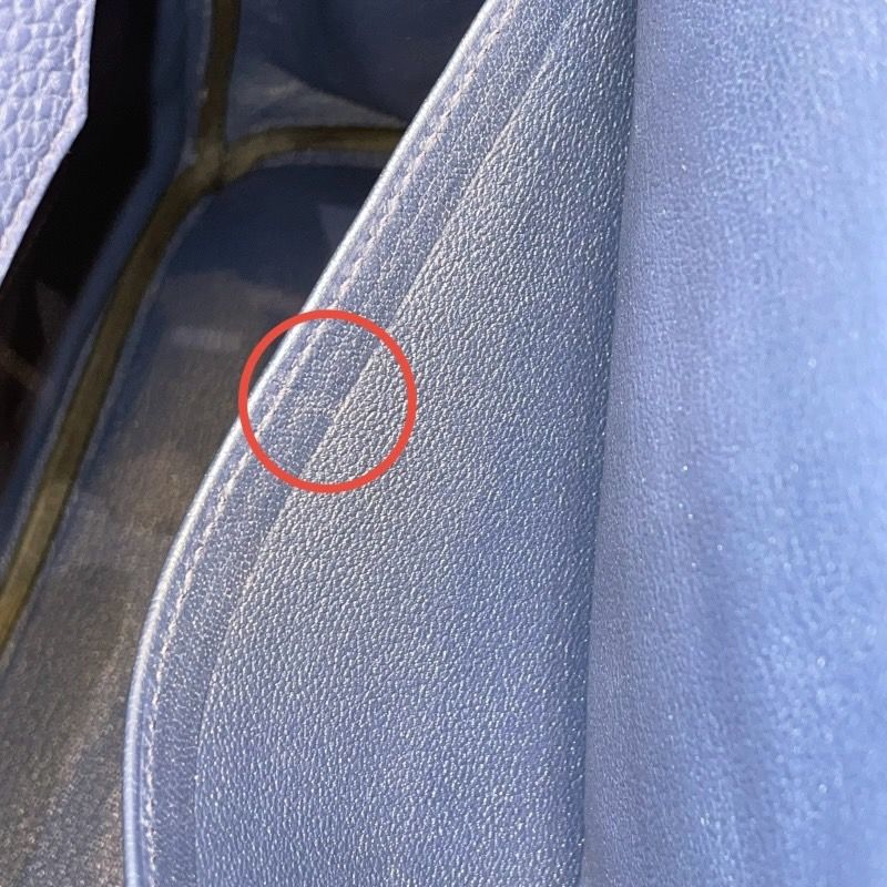 HERMES Birkin 35 Blue Navy Togo Handbag with Silver Hardware