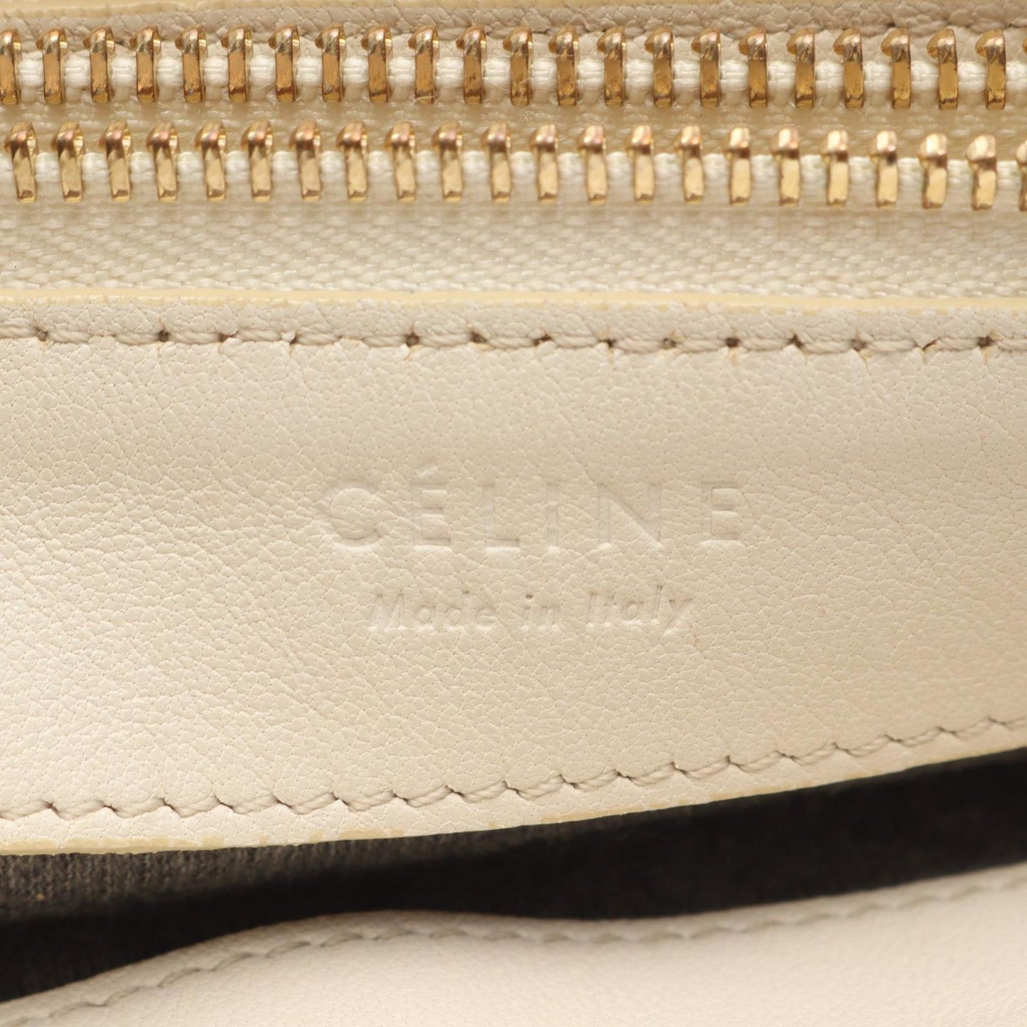 CELINE Trio Large Shoulder Bag in Ivory Leather - Timeless Elegance