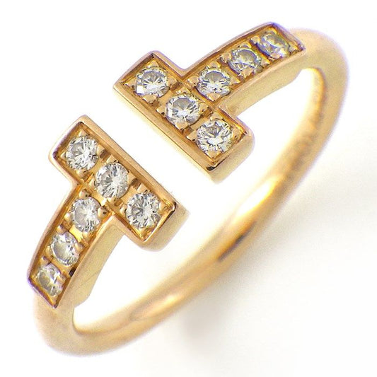Tiffany & Co. T Wire Ring with Diamond 0.13ct in K18 Pink Gold