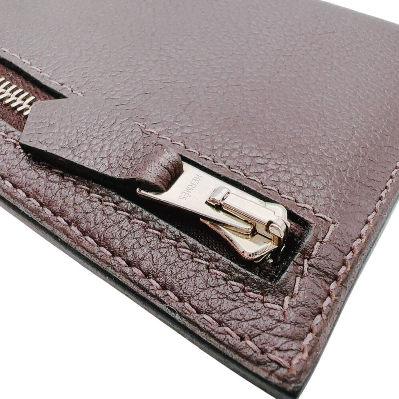 HERMES Zip Zap Porte-Cles ▫L (2008) Chocolat Evercalf Unisex Wallet