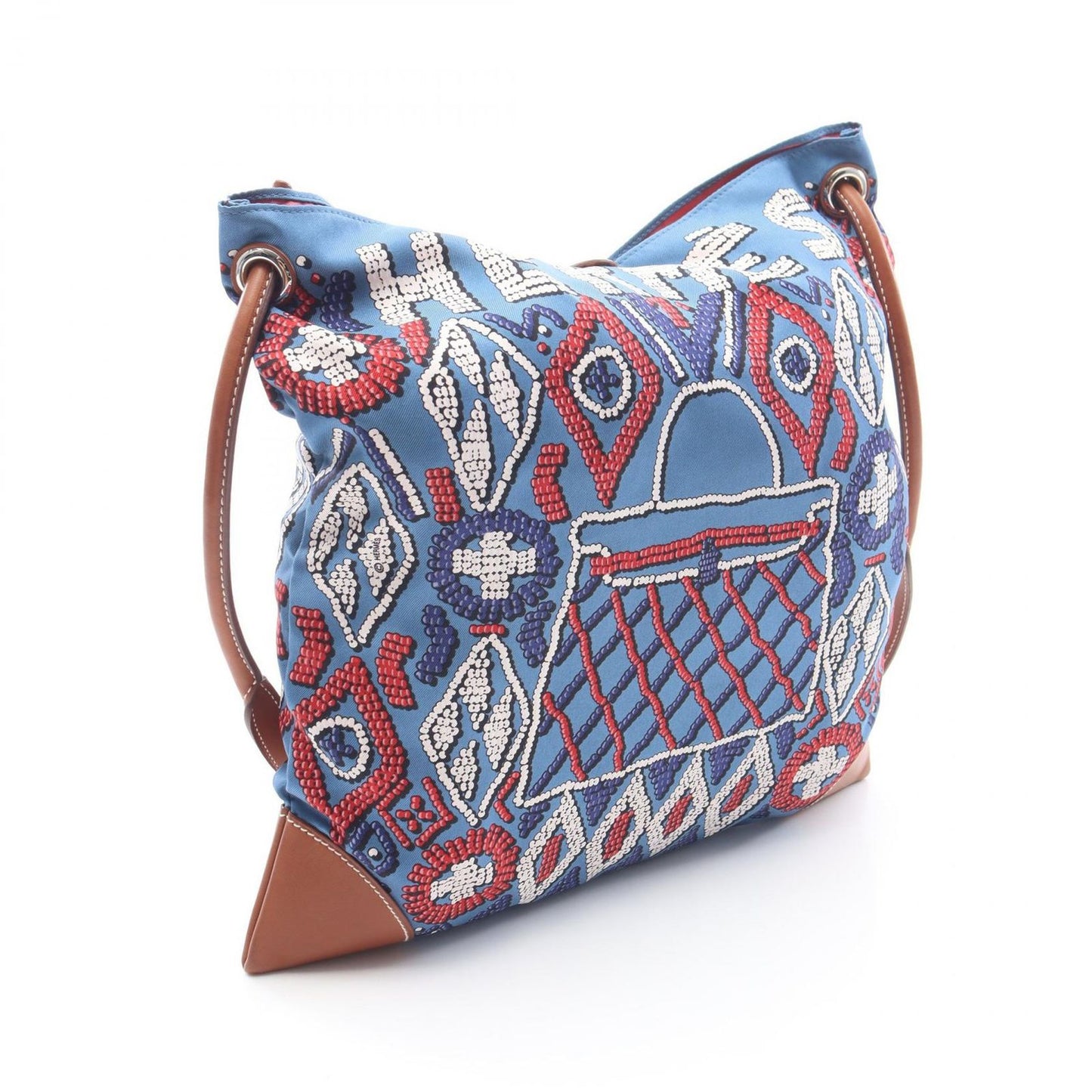 HERMES Silky City PM Kelly en Perles Shoulder Bag - Blue & Silk