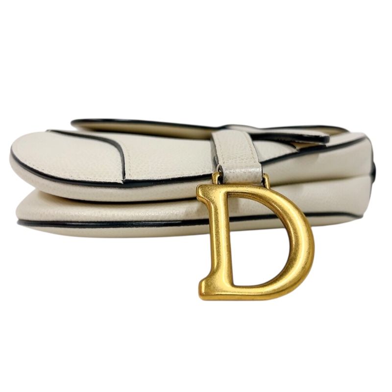 Christian Dior Saddle Mini Bag - White & Gold Hardware