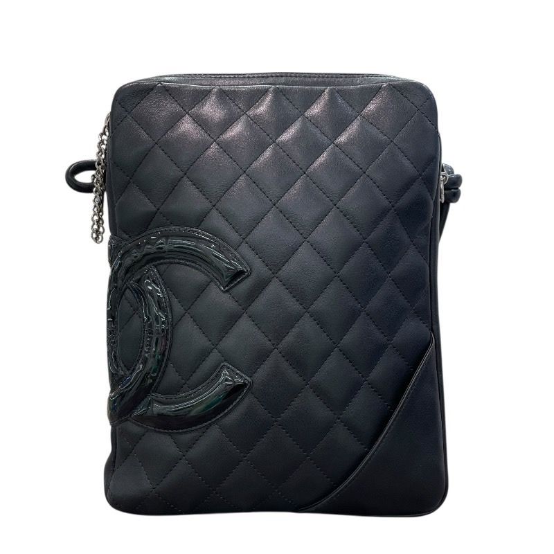 CHANEL Cambon Line Medium Shoulder Bag - Black & Silver Hardware