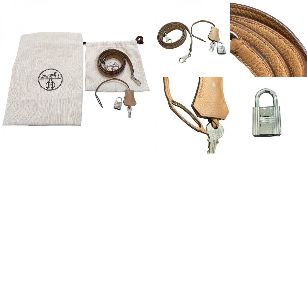 HERMES Kelly 32 Togo Leather in Tabac Camel with Silver Hardware