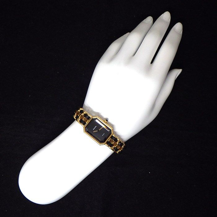 Chanel Premiere L H0001 Black Dial Chain Belt Quartz Watch