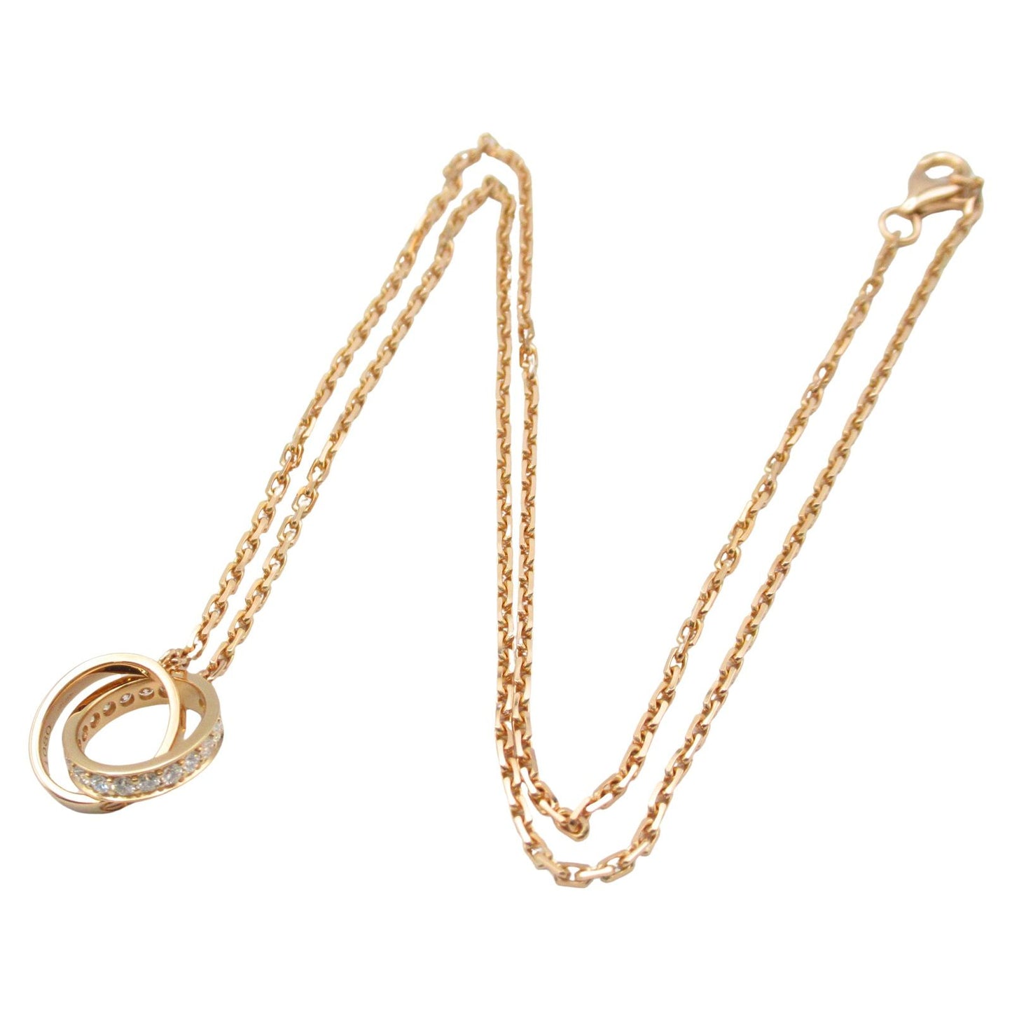Cartier Baby Love Necklace with Pave Diamonds in 18K Pink Gold