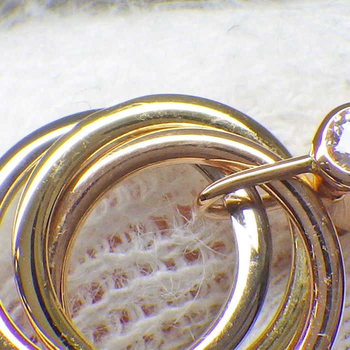 Cartier Trinity Circle Earrings with Diamonds - K18 Gold