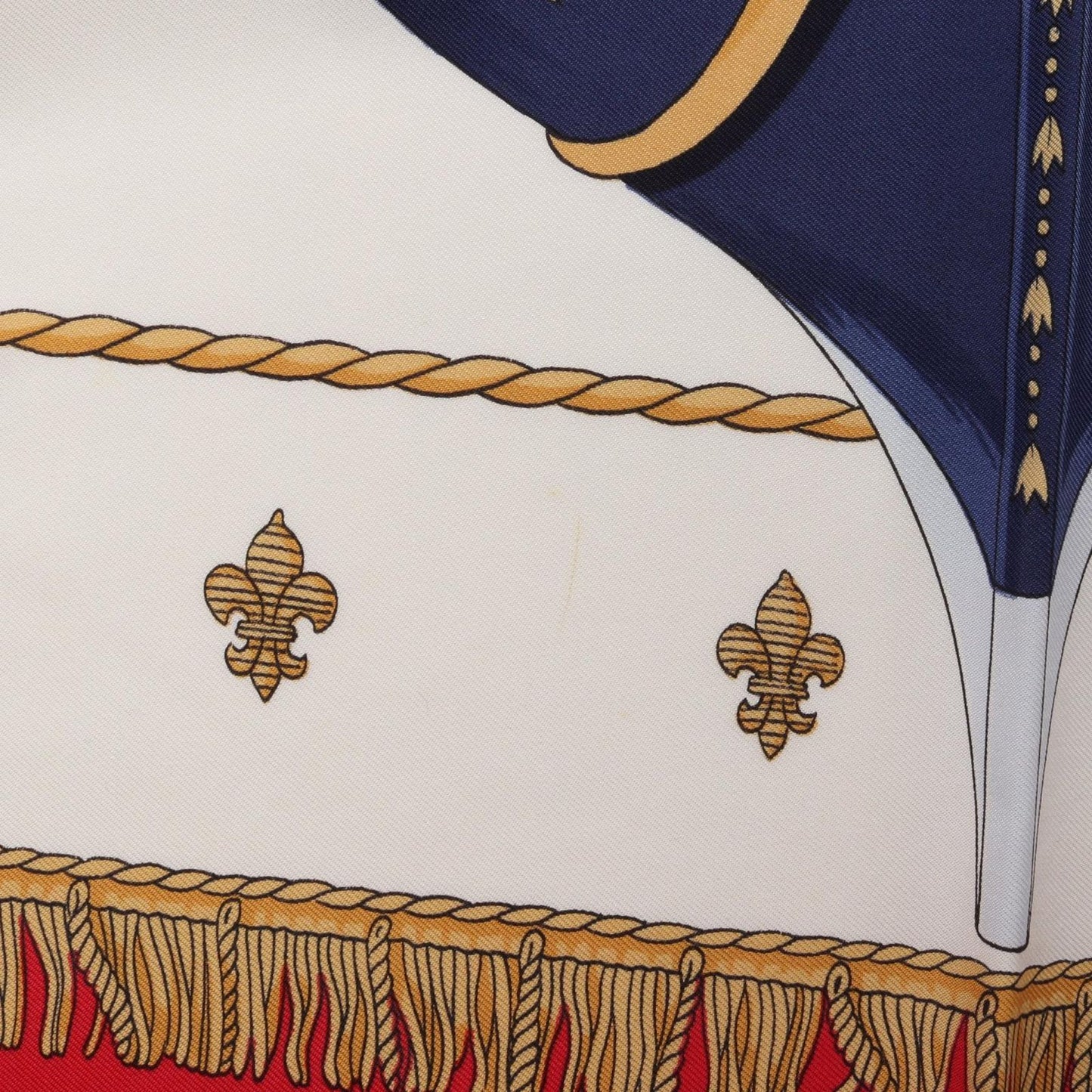 HERMES Silk Scarf VUE DU CARROSSE DE LA GALERE LA REALE - Red