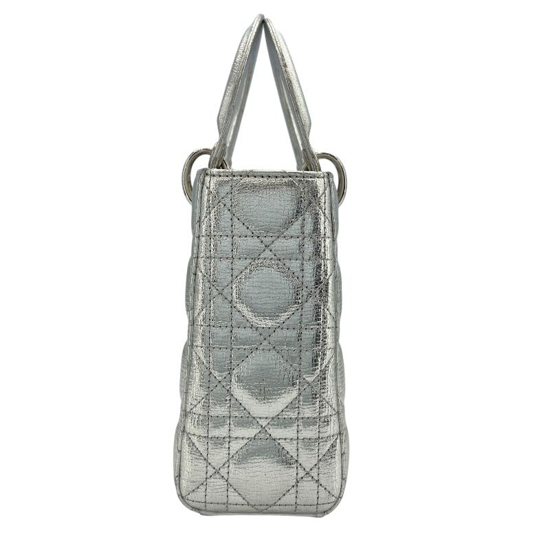 Christian Dior My Lady Dior Silver Leather Shoulder Bag