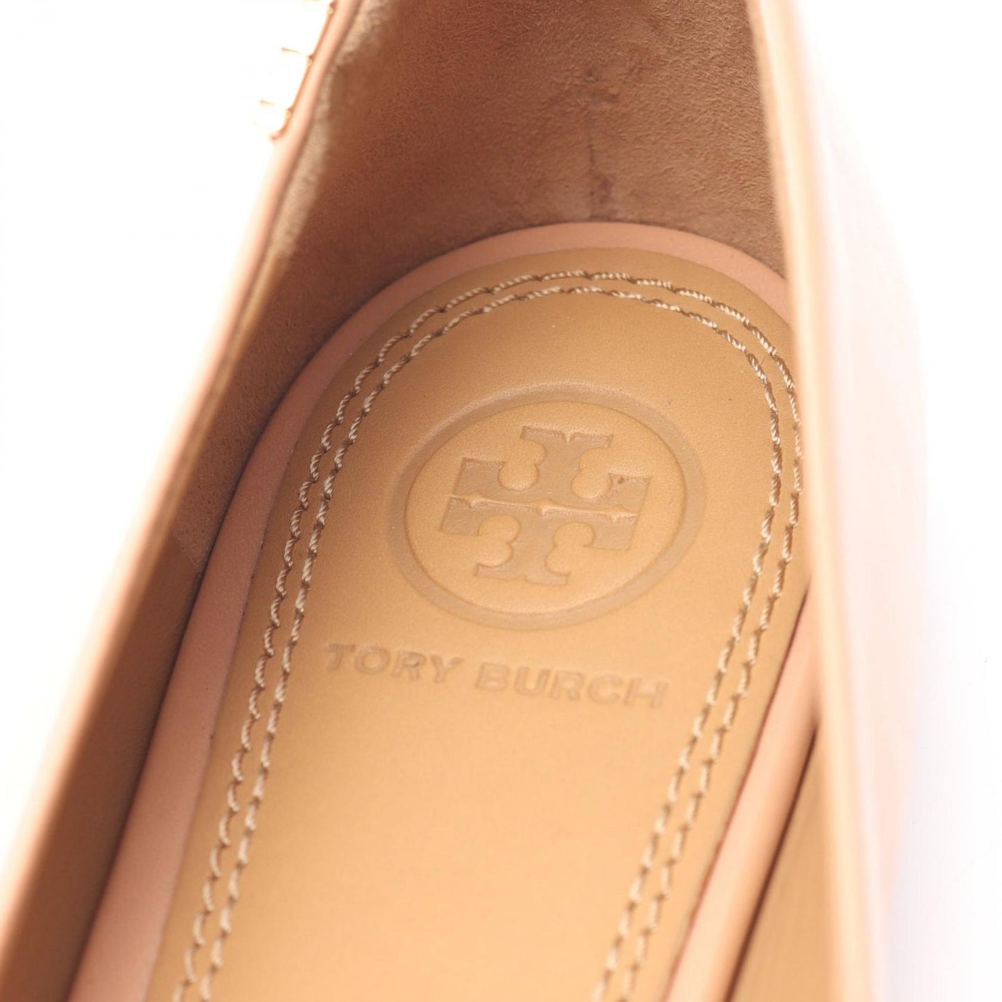 Tory Burch Pink Beige Leather Flats - Elegant & Timeless