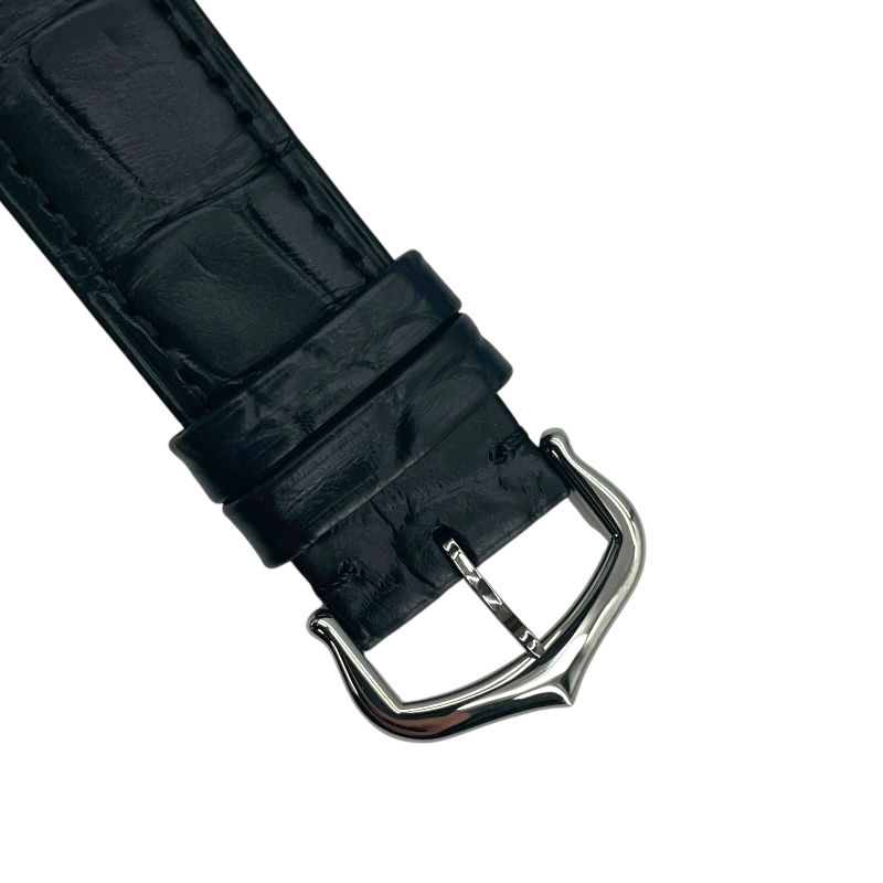 Cartier Santos-Dumont LM WSSA0046 Black SS/Leather Manual Wind Watch