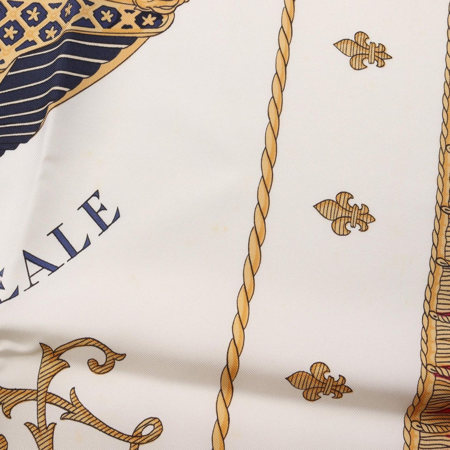 HERMES Silk Scarf VUE DU CARROSSE DE LA GALERE LA REALE - Red