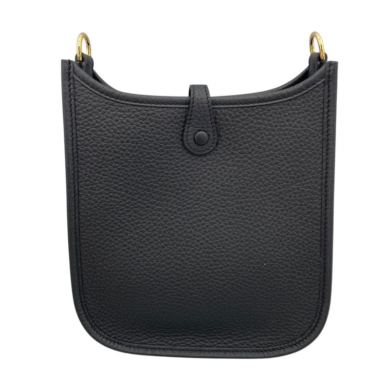 HERMES Evelyne TPM Black Togo Leather Shoulder Bag with Gold Hardware