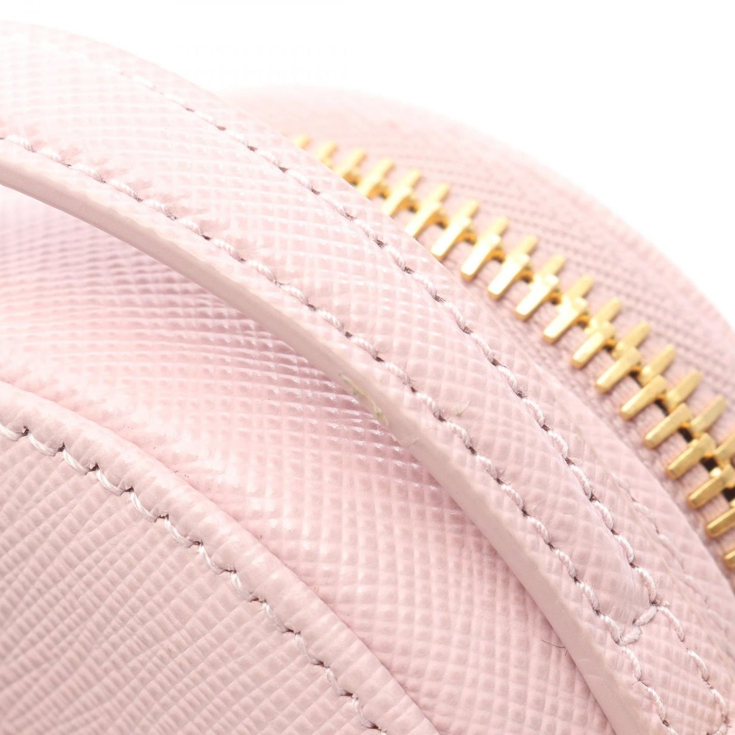 PRADA Saffiano Triangle Mini Pouch in Baby Pink - Unused Luxury