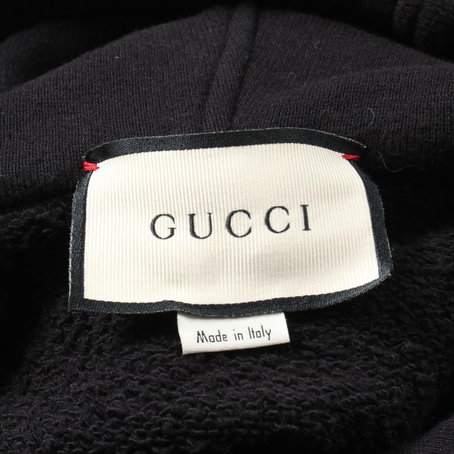 GUCCI Old Logo Cotton Hoodie - Timeless Elegance in Black