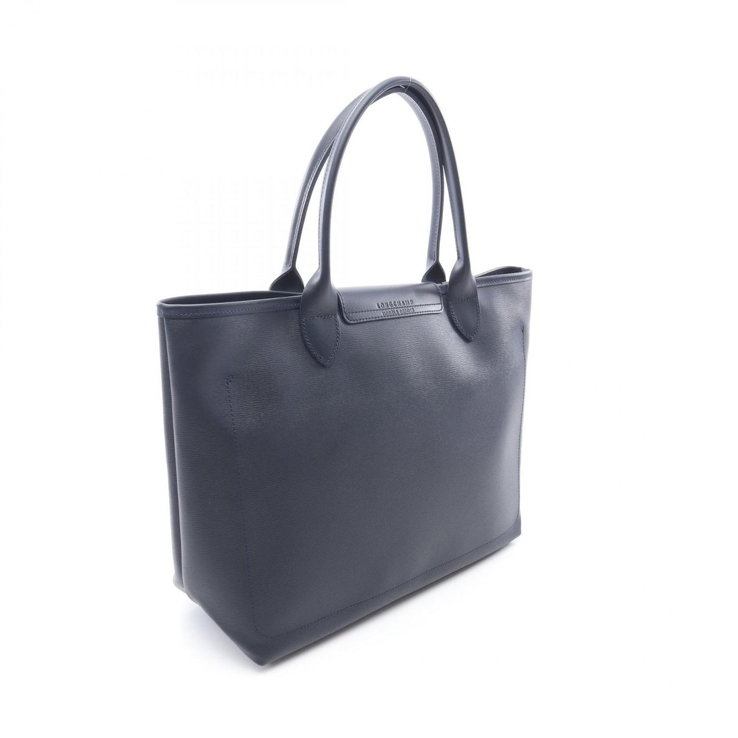 Longchamp Le Pliage City Tote Bag - Navy PVC Canvas & Leather