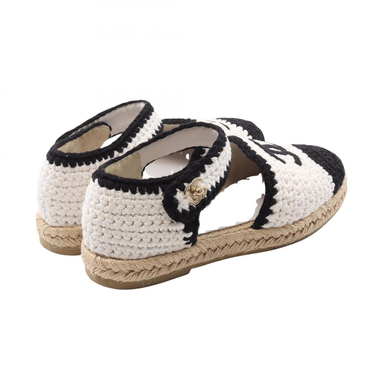 CHANEL Coco Mark Leather Sandals - Timeless Elegance in White & Black