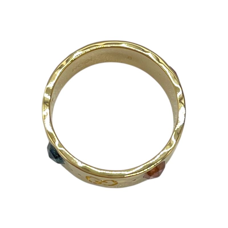 GUCCI Icon Ring with Multicolored Stones - Au750 Gold