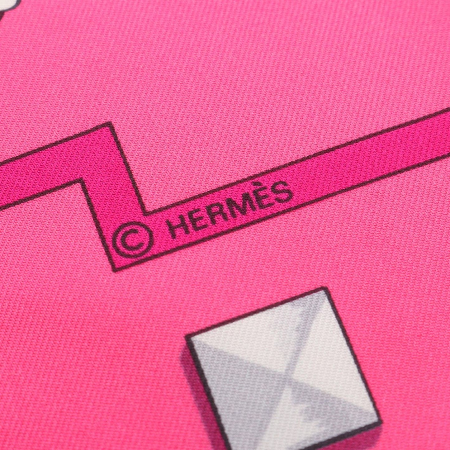 HERMES Les Cles Silk Scarf in Pink - Timeless Elegance