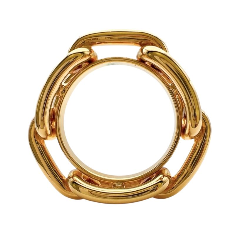 HERMES Rugade Scarf Ring - Exquisite Gold Metal Jewelry