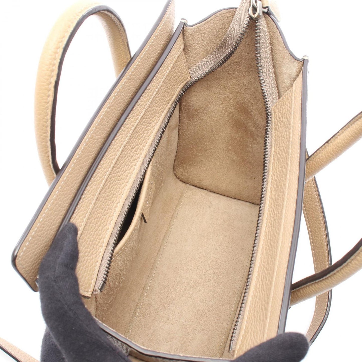 CELINE Luggage Nano Shopper Handbag in Beige Leather - Timeless Elegance