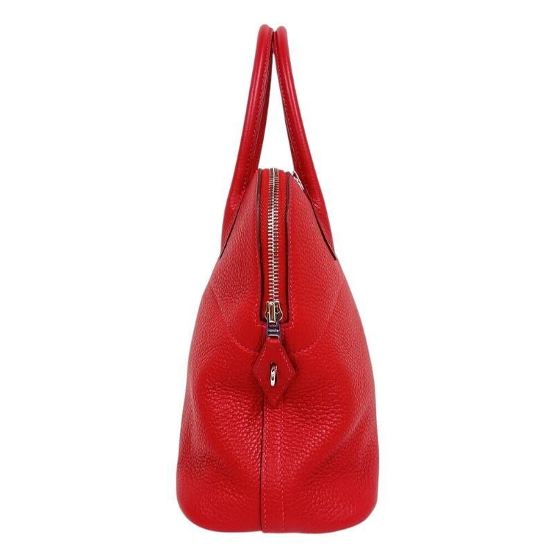 HERMES Bolide 31 Handbag - Rouge Kazak with Silver Hardware (2023)