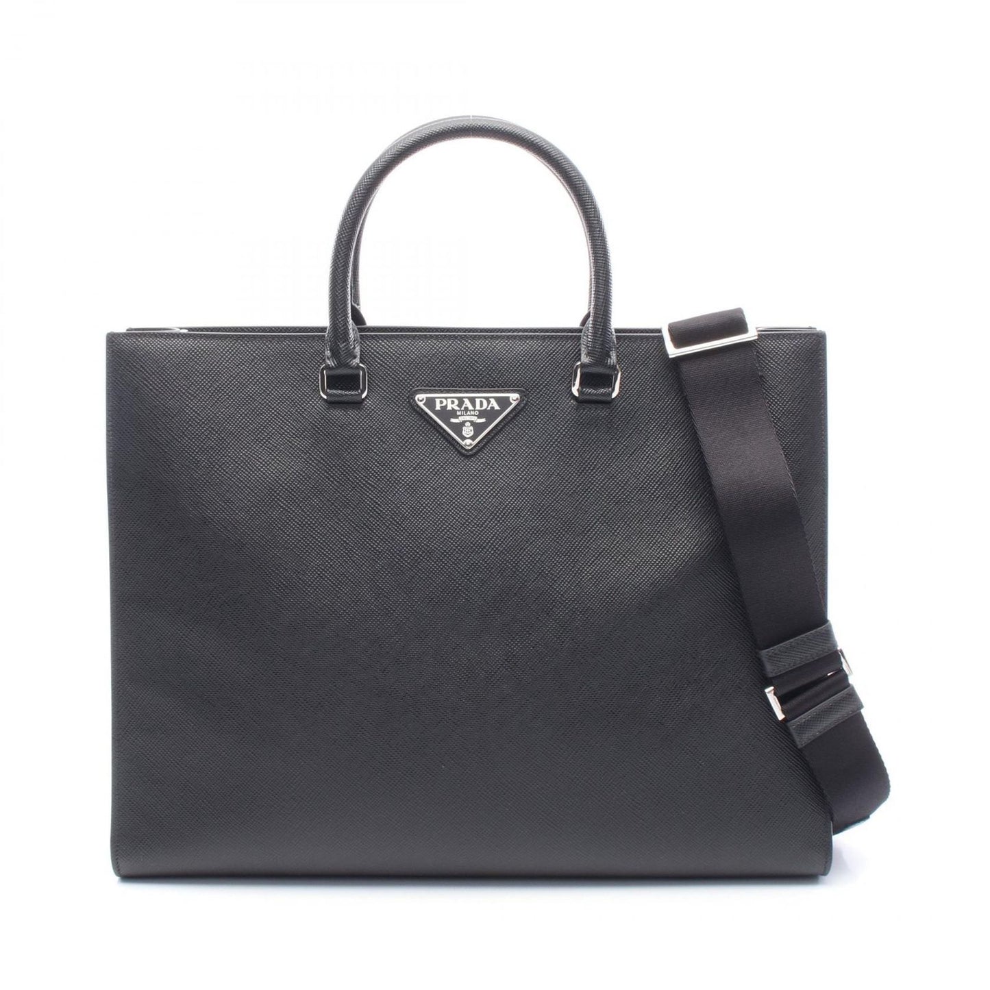 PRADA Black Leather Tote Bag 2VG101 - Unused Luxury Business Bag