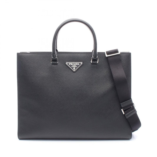 PRADA Black Leather Tote Bag 2VG101 - Unused Luxury Business Bag