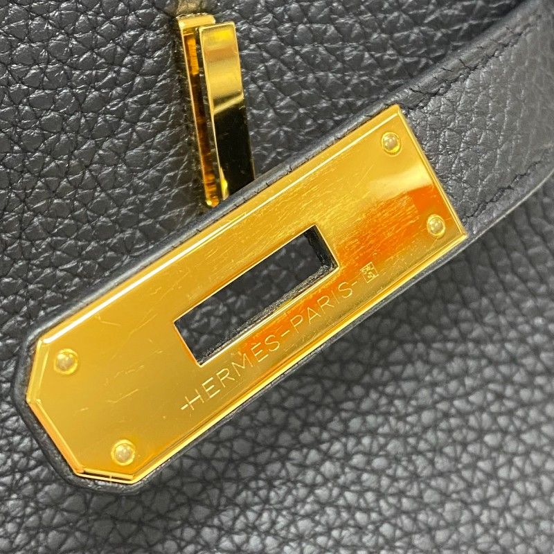 HERMES Birkin 35 U Stamp Black Togo Leather Handbag with Gold Hardware