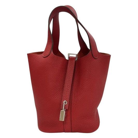 HERMES Picotin Lock PM in Rouge ZAC with Silver Hardware