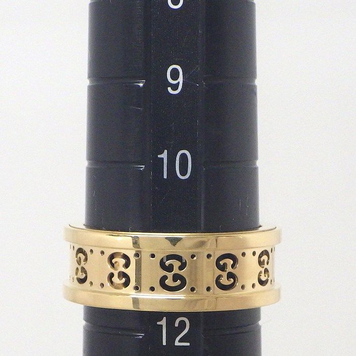 GUCCI Icon Twirl Scroll GG Logo K18YG Ring - Size 11