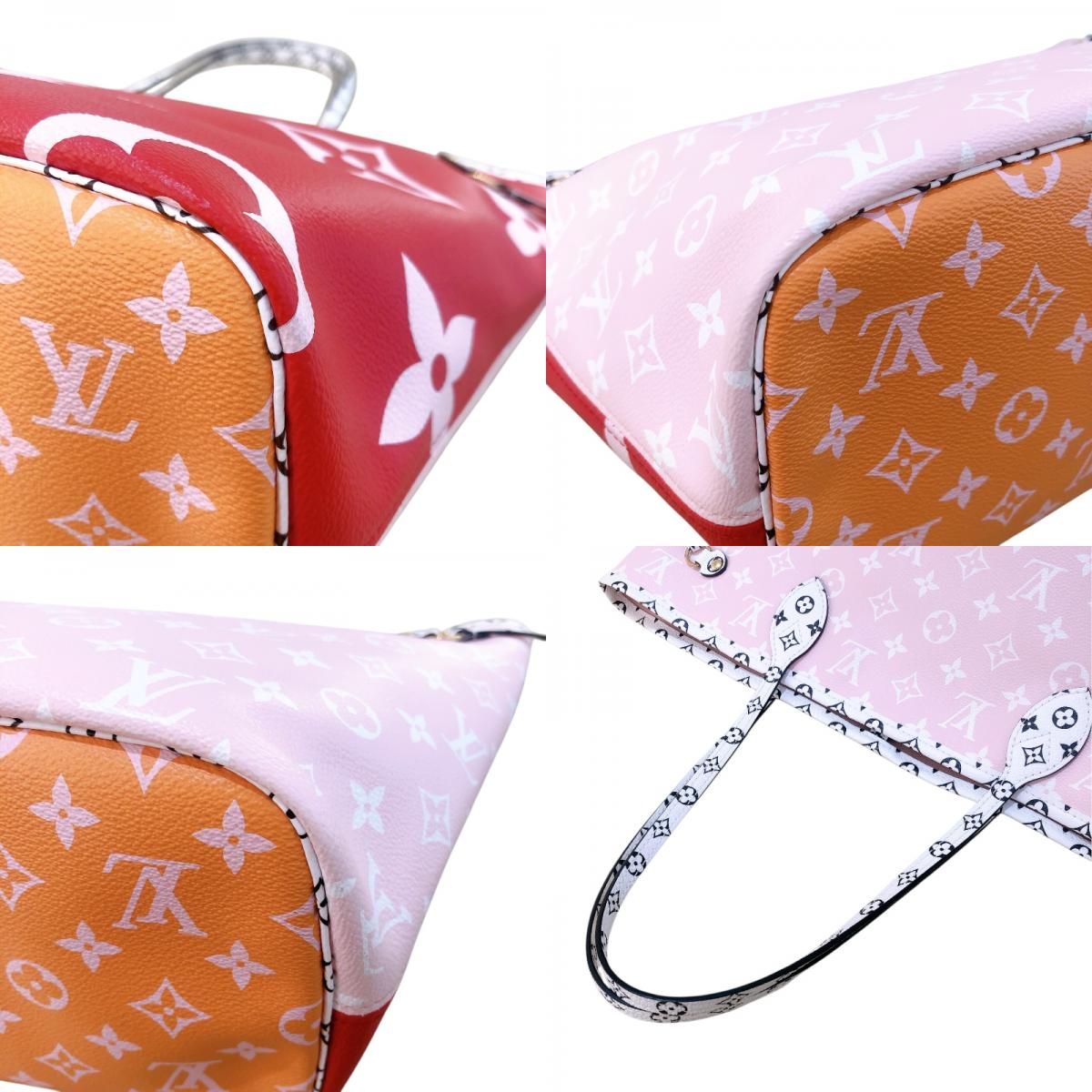 Louis Vuitton Neverfull MM M44567 Red Monogram Giant Tote Bag