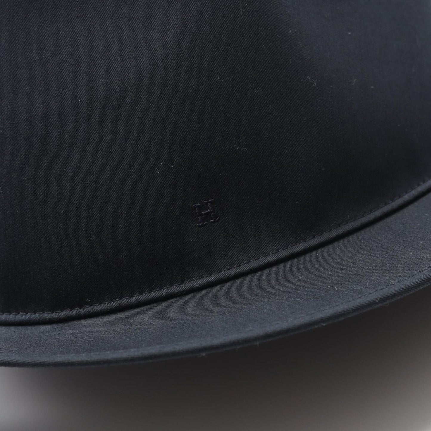 HERMES Navy Canvas Hat with H Embroidery - Unisex Elegance