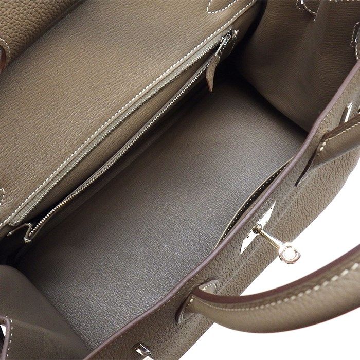 HERMES Birkin 30 Togo Bag - Etoupe with Silver Hardware, 2019