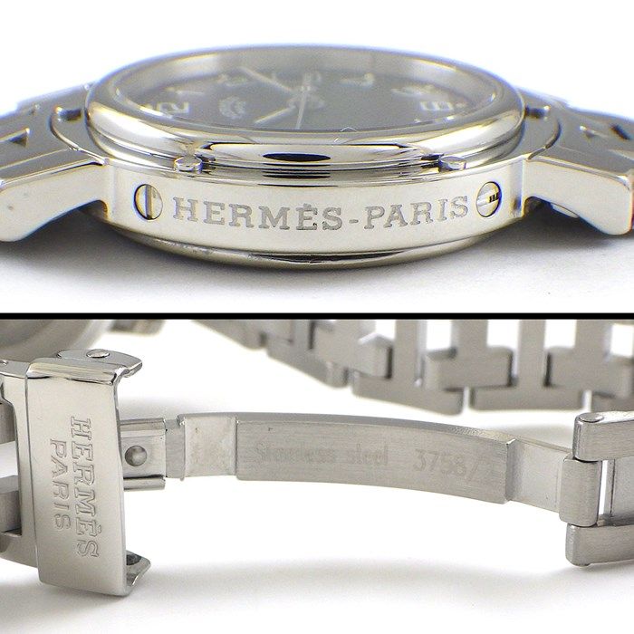 HERMES Clipper CL4.210 Date Quartz Watch with Blue Sunray Dial