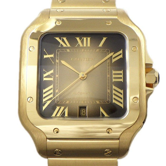 Cartier Santos LM WGSA0095 - 2024 New Release, Brown Dial, K18YG