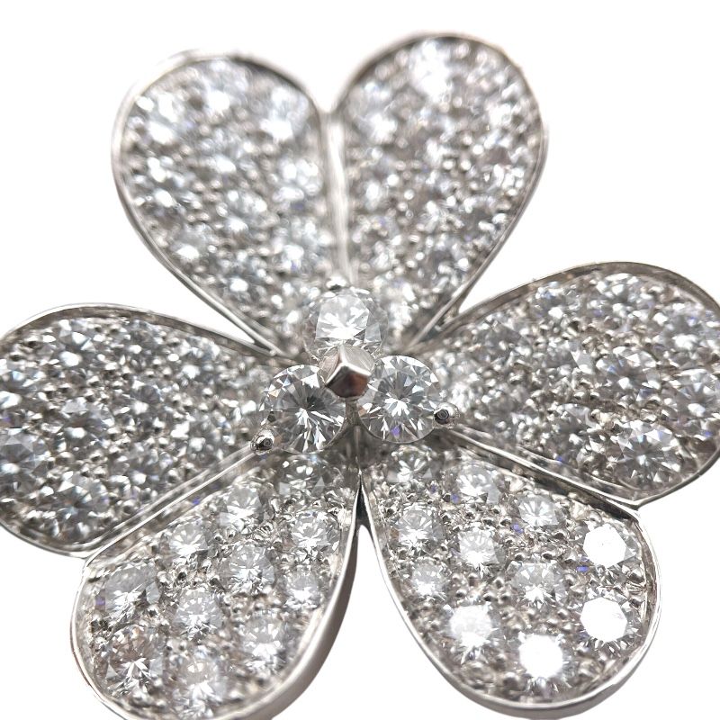 Van Cleef & Arpels Frivole Diamond Brooch in 18K White Gold