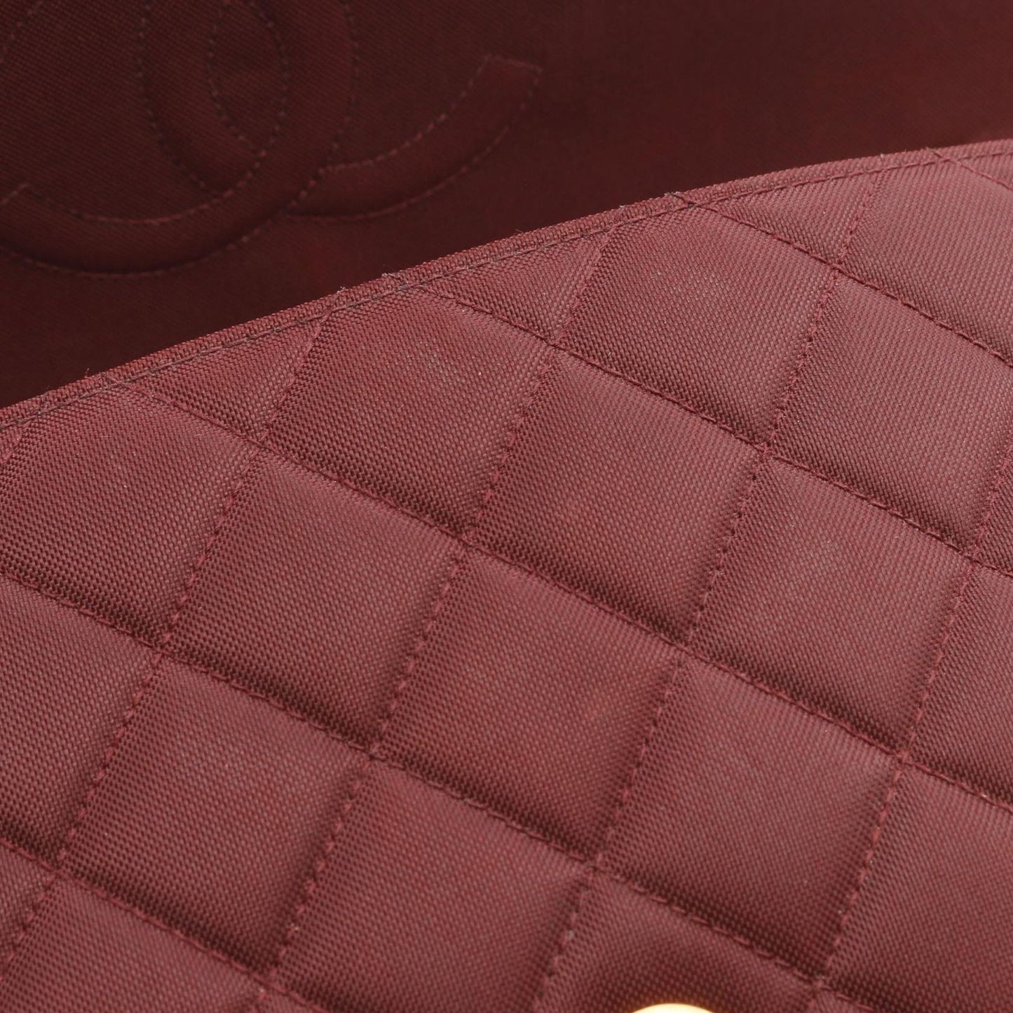CHANEL Matelassé Single Flap Shoulder Bag in Bordeaux Nylon