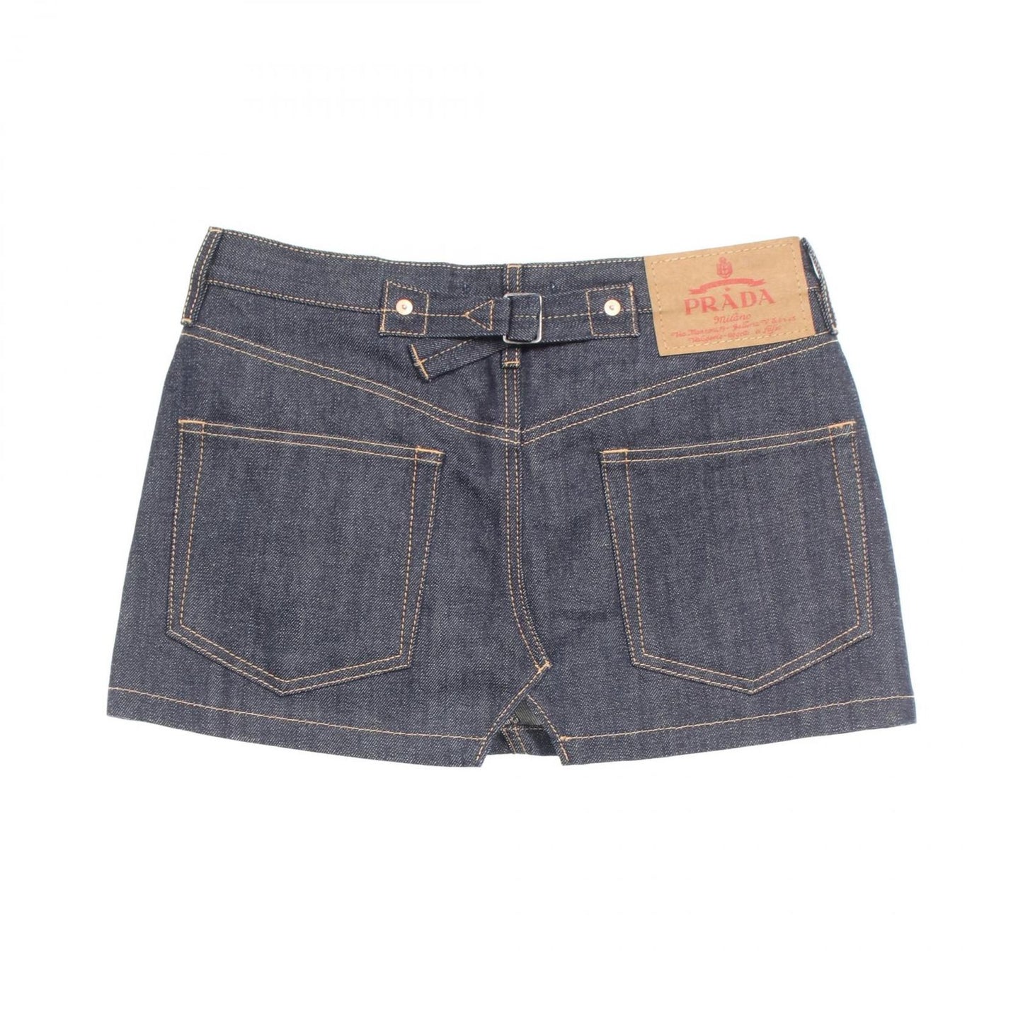 PRADA Indigo Blue Selvedge Denim Mini Skirt - Unworn Elegance