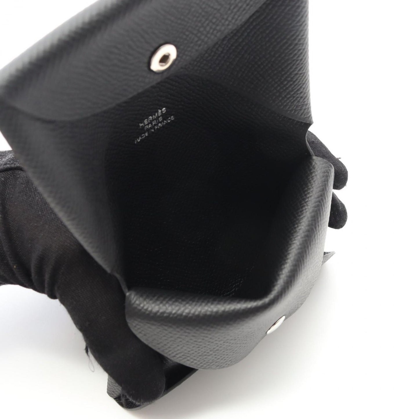 HERMES Calvi Duo Coin Case in Black - Unused Luxury Accessory
