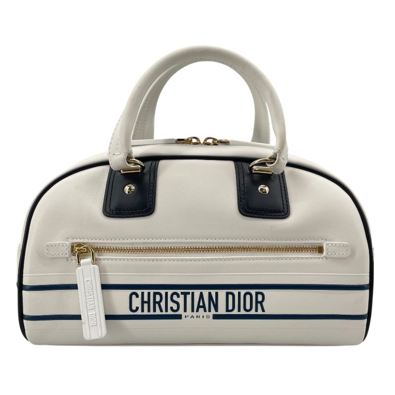 Christian Dior Vibe Small Bowling Bag in White Leather