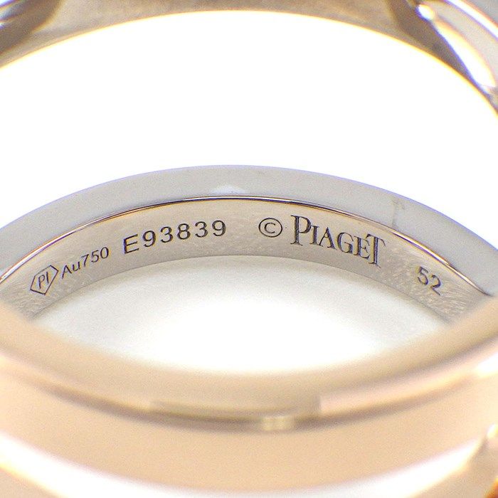 Piaget Possession Cross Ring in K18 White & Pink Gold - Size 12.5