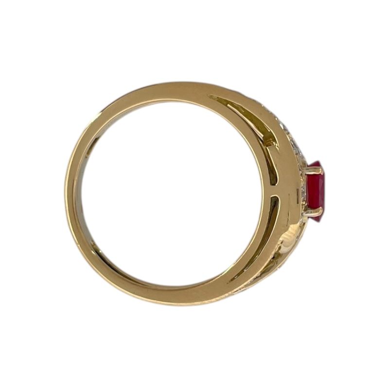 CHAUMET Ruby Diamond Ring in 750YG Gold - Exquisite Craftsmanship